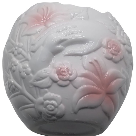VTG Mothers & Baby Hands 3D Vase Planter Pink/White Floral 5" Taiwan FTD - Picture 11 of 17